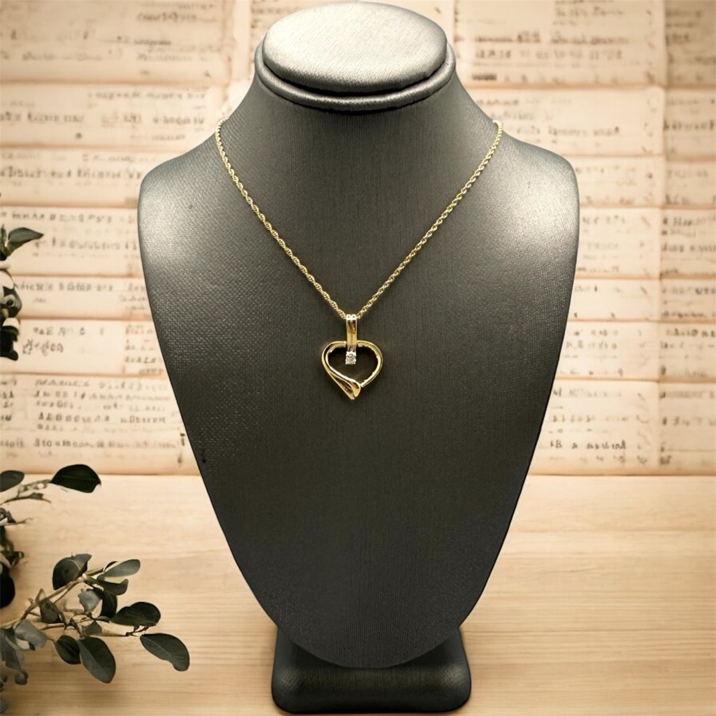 925 Sterling Silver Gold Plated Heart Necklace